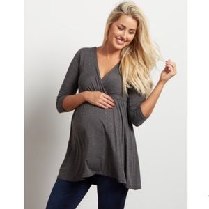 Gray NURSING/ MATERNITY Top. Size: Medium